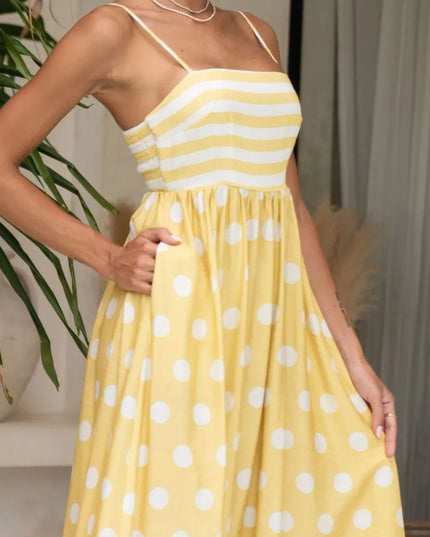 Polka Dot Square Neck Cami Dress