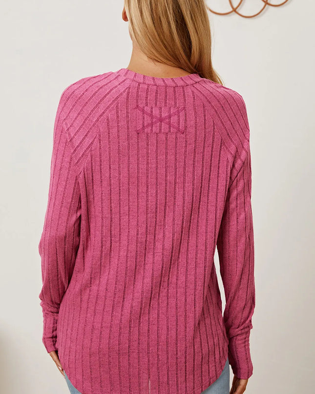 Basic Bae Full Size Ribbed Thumbhole Sleeve T-Shirt