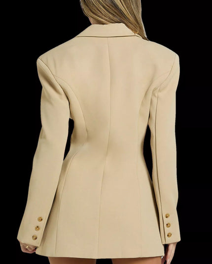 Lapel Collar Fitted Blazer Dress