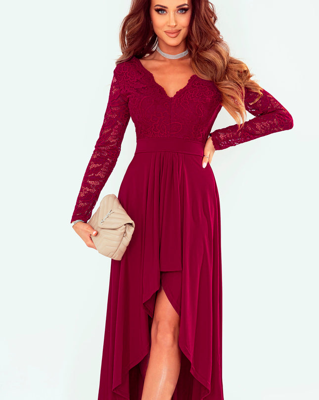 Lace High-Low V-Neck Dress 