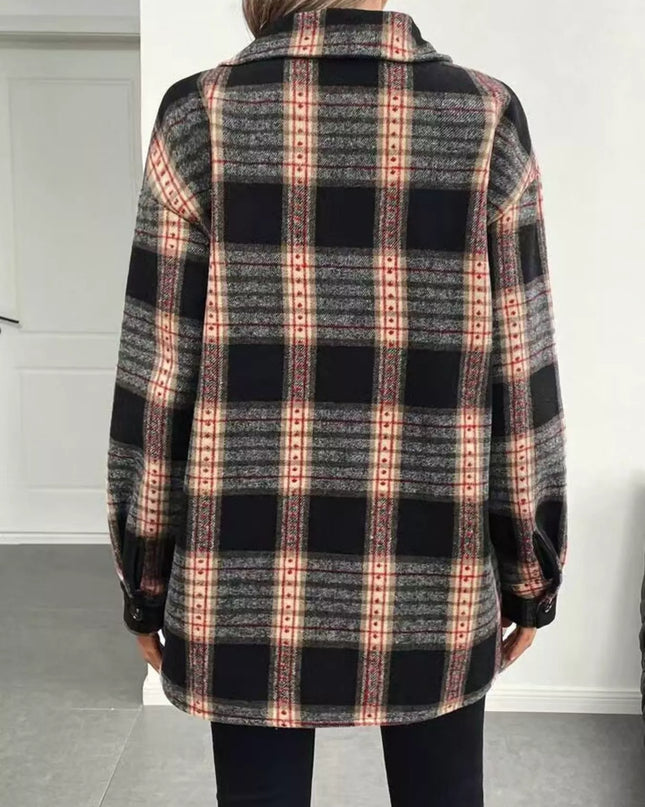 Vintage Plaid Button-Up Shacket
