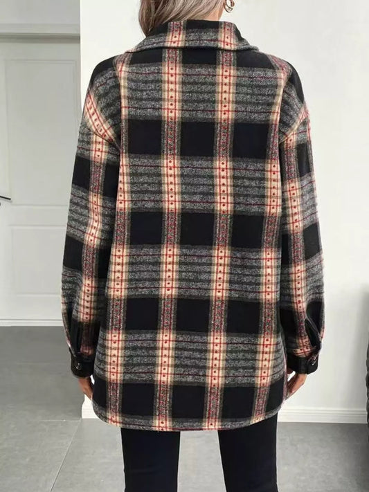 Vintage Plaid Button-Up Shacket