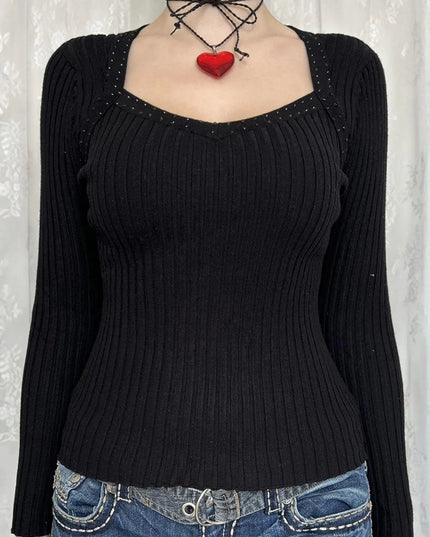 Long Sleeve Ribbed Knit Top