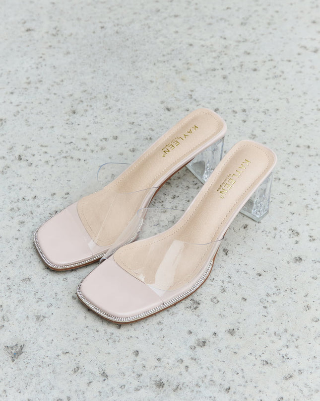 DDK Make Myself Clear Mule Block Heels