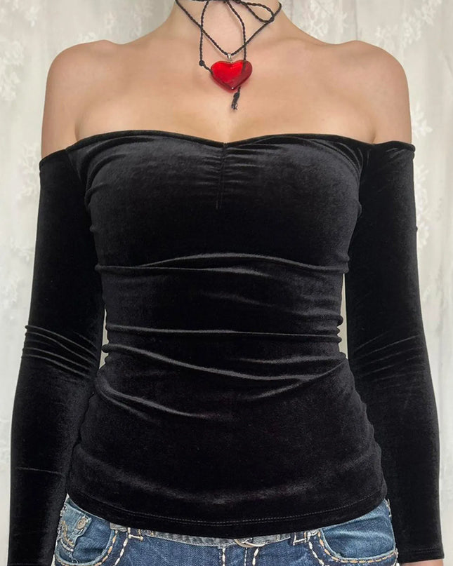 Off-Shoulder Long Sleeve Top