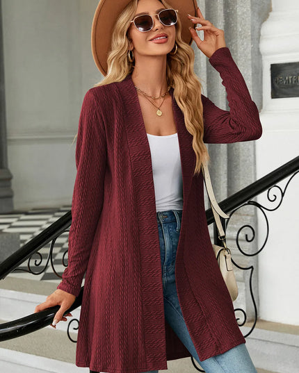 Open Front Long Sleeve Cardigan