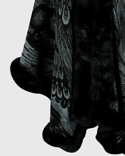 Printed Open Front Poncho