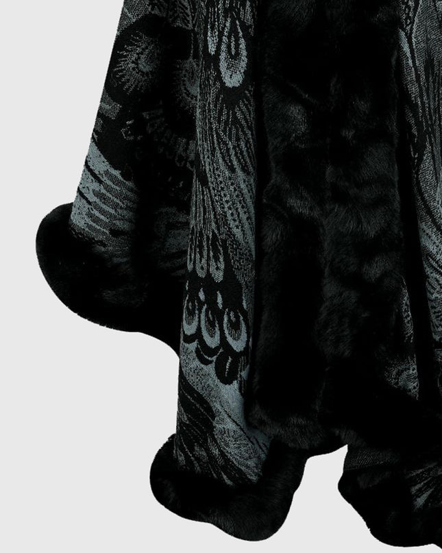 Printed Open Front Poncho