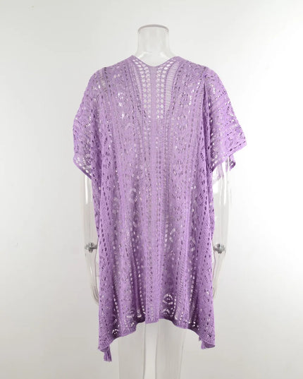 Angel Wings Cutout V-Neck Cover-Up with Tassel 