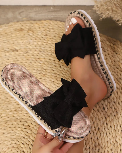 Bow Open Toe Platform Sandals 