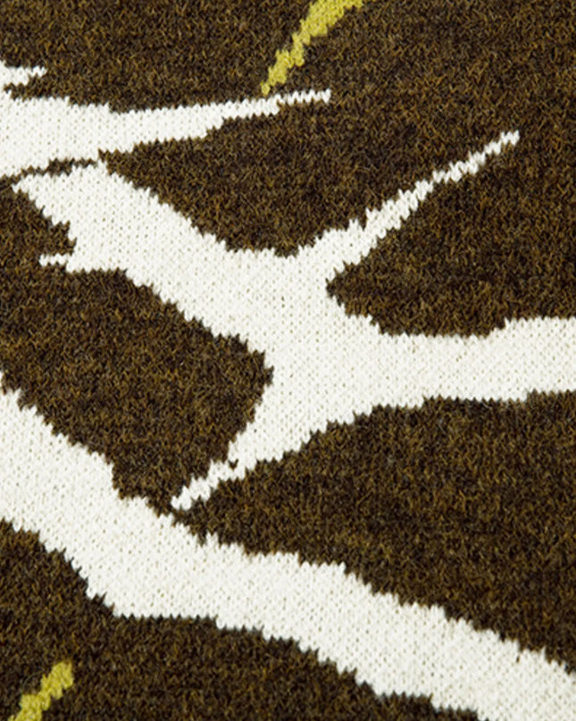 Men's Abstract Pattern Distressed Hem Sweater