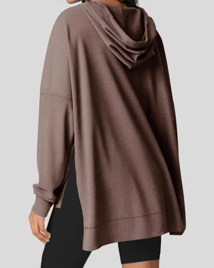 High-Low Hoodie with Kangaroo Pocket