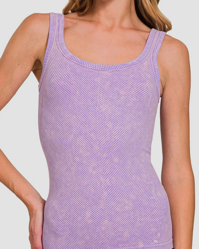 Zenana Ribbed Scoop Neck Tank