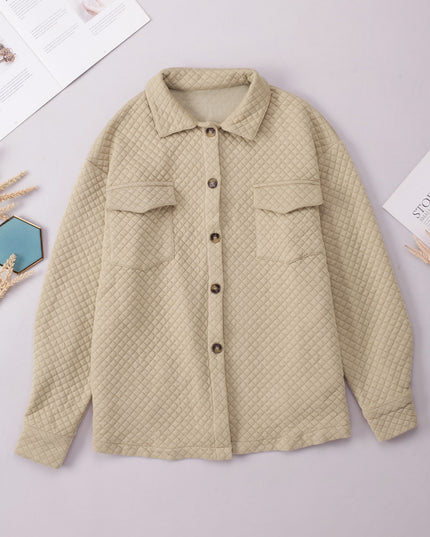 Button Down Collared Jacket Tan