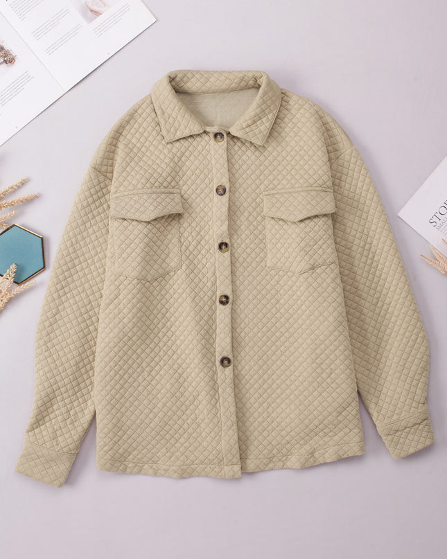 Button Down Collared Jacket Tan