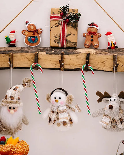 Santa Snowman Reindeer Hanging Ornament