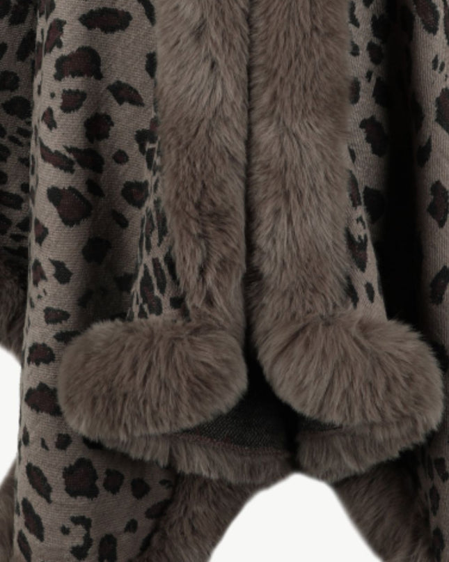 Leopard Open Front Poncho
