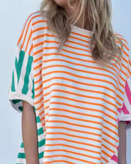 Colorful Striped Oversized T-Shirt