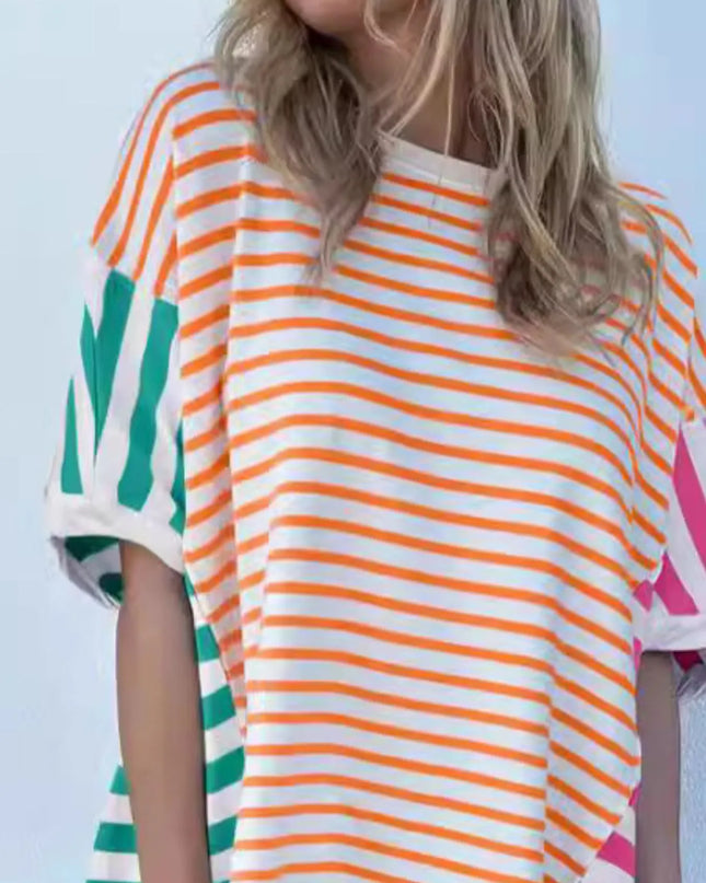 Colorful Striped Oversized T-Shirt
