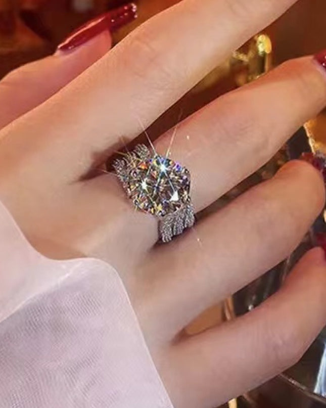 Adored 3 Carat Moissanite Three-Layer Ring