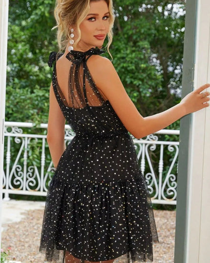 Tied Scoop Neck Mini Cami Dress 