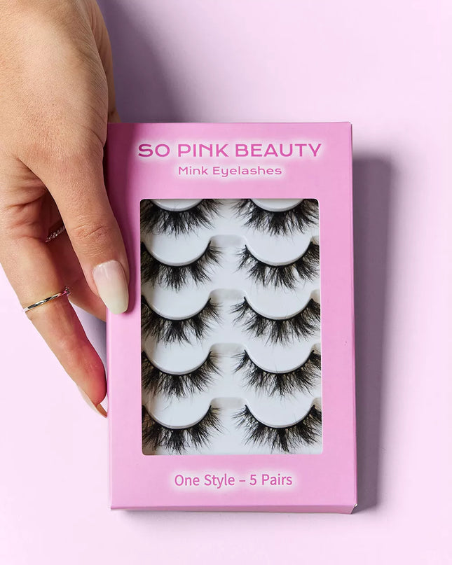 SO PINK BEAUTY Mink Eyelashes 5 Pairs 