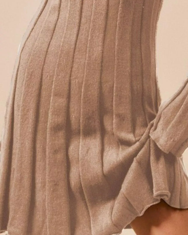 SO ME Ribbed Long Sleeve Mini Sweater Dress