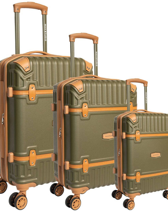 Max Studio Abs 3-Piece Luggage Set South Hampton Collection Olive