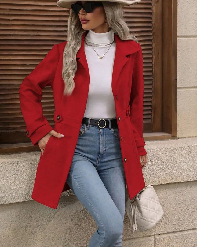 Button Up Long Sleeve Coat