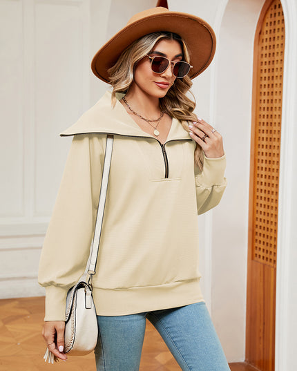 Half-Zip Collared Sweatshirt