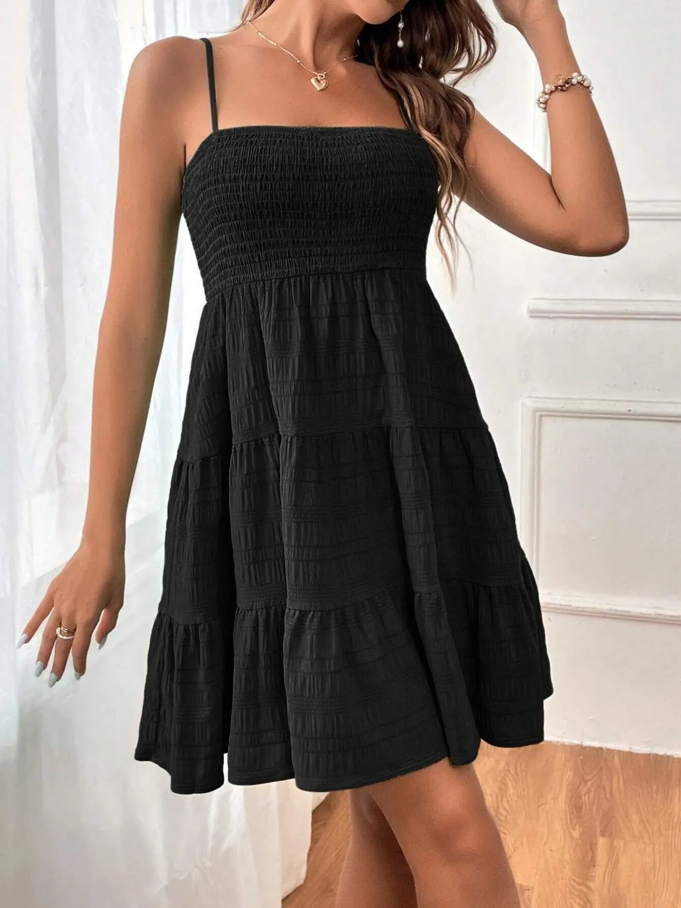 Smocked Tiered Cami Dress