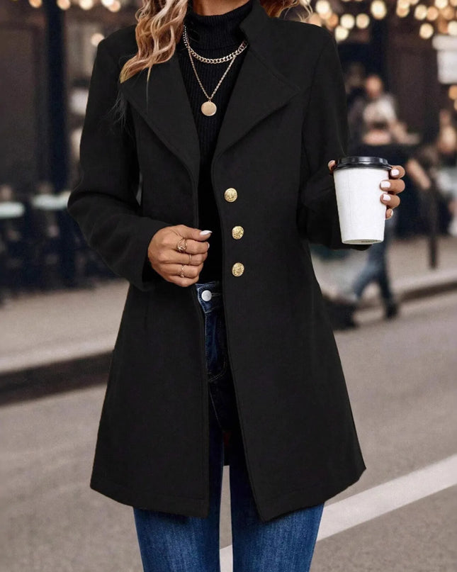 Button Up Long Sleeve Coat