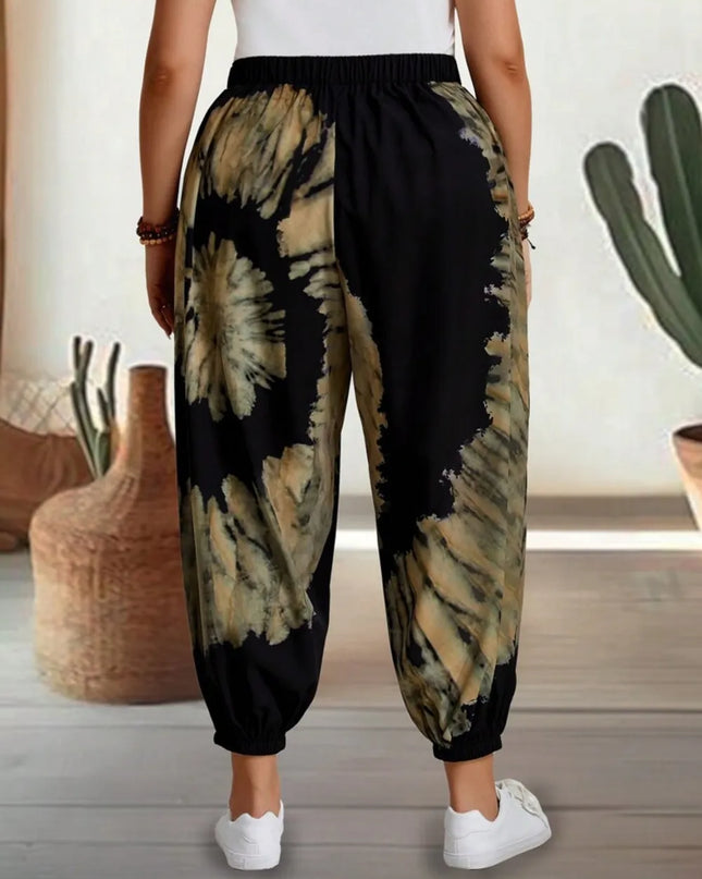 Tie-Dye Elastic Waist Pants