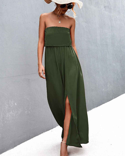Strapless Split Maxi Dress