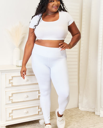 Double Take Wide Waistband Sports Leggings