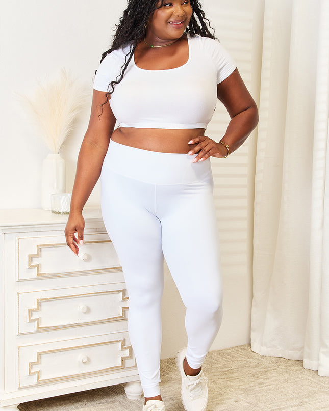 Double Take Wide Waistband Sports Leggings