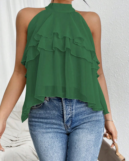 Ruffled Layered Sleeveless Top