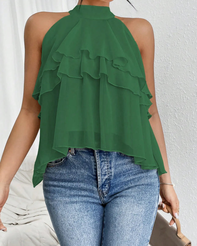 Ruffled Layered Sleeveless Top