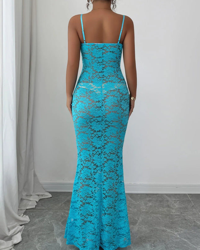 Lace Square Neck Maxi Cami Dress