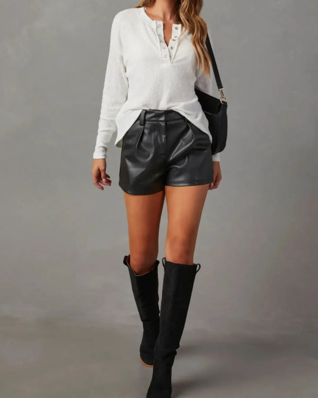 Half Snap Long Sleeve T-Shirt