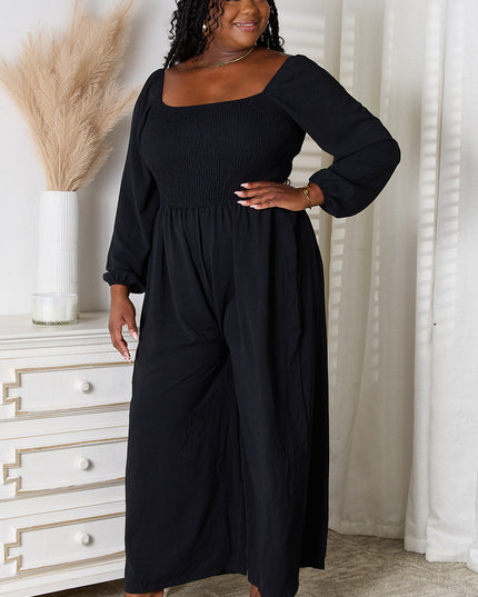 Double Take Square Neck Jumpsuit with Pockets