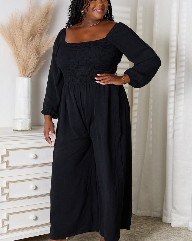 Double Take Square Neck Jumpsuit with Pockets