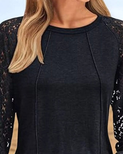 Round Neck Lace Sleeve Blouse