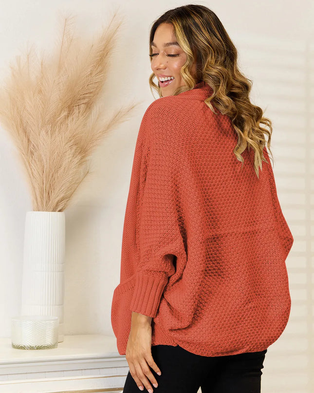 Angel Wings Open Front  Cardigan with Pockets 