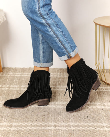 Legend Women's Fringe Cowboy Western Ankle Boots