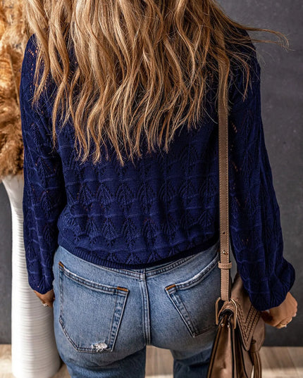 Openwork Button Up Cardigan