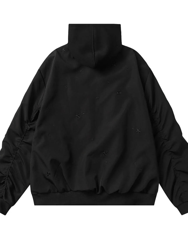 Men's Star Zip Up Hooded Jacket