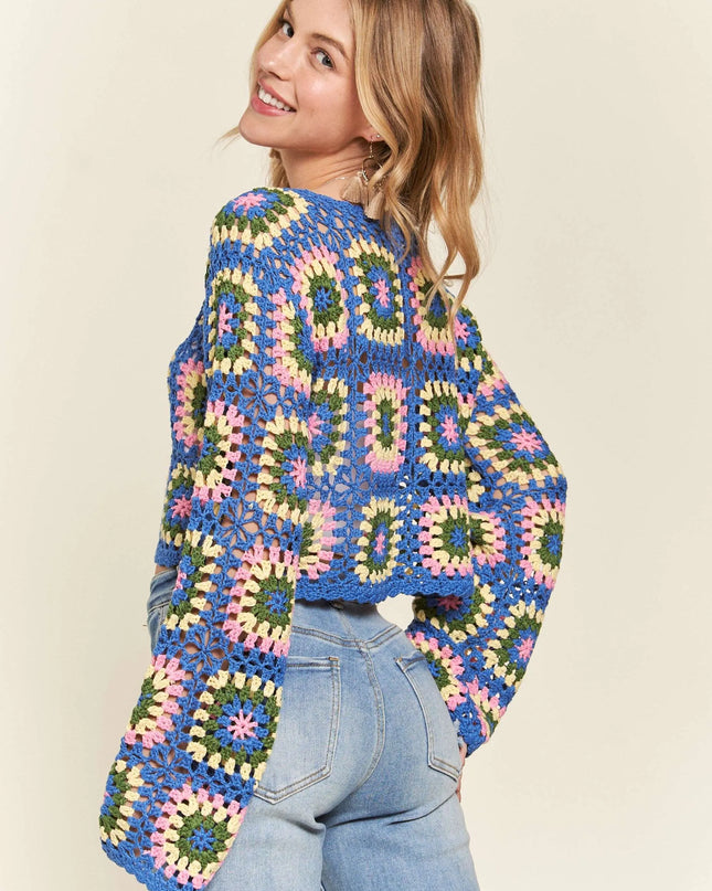 ADORA Multicolor Crochet Crop Top