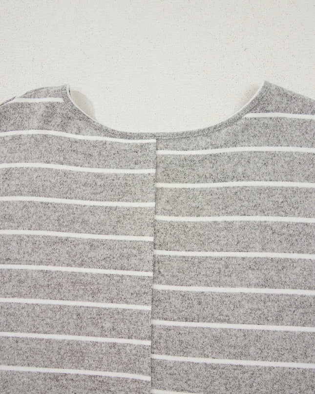 Stripe Dolman Sleeve Drop Shoulder Top