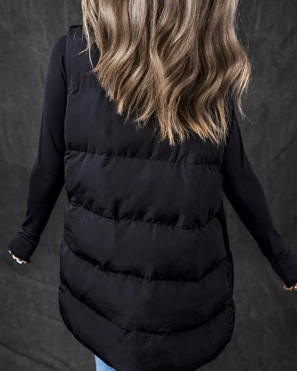 Pocketed Zip Up Vest Coat